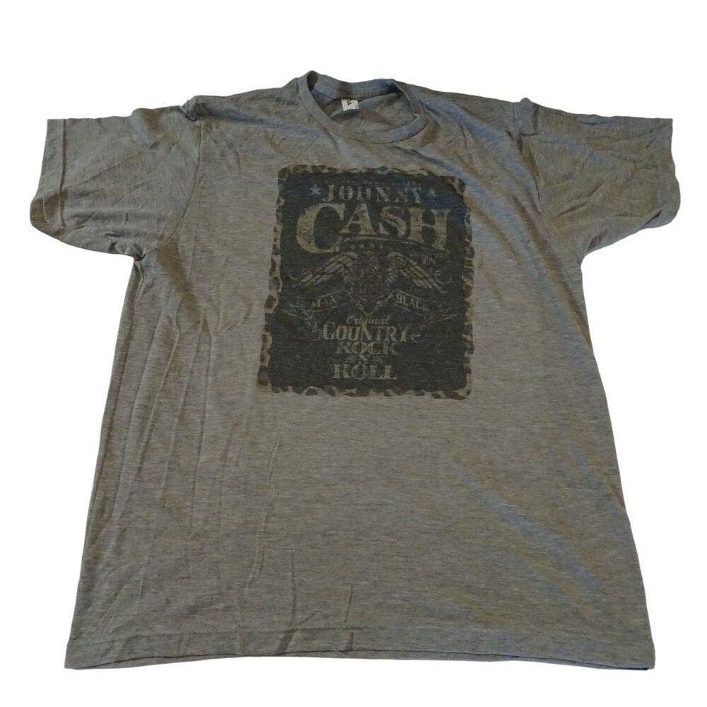 Tultex Johnny Cash Graphic Tee Shirt Women Size L Gray Short Sleeve